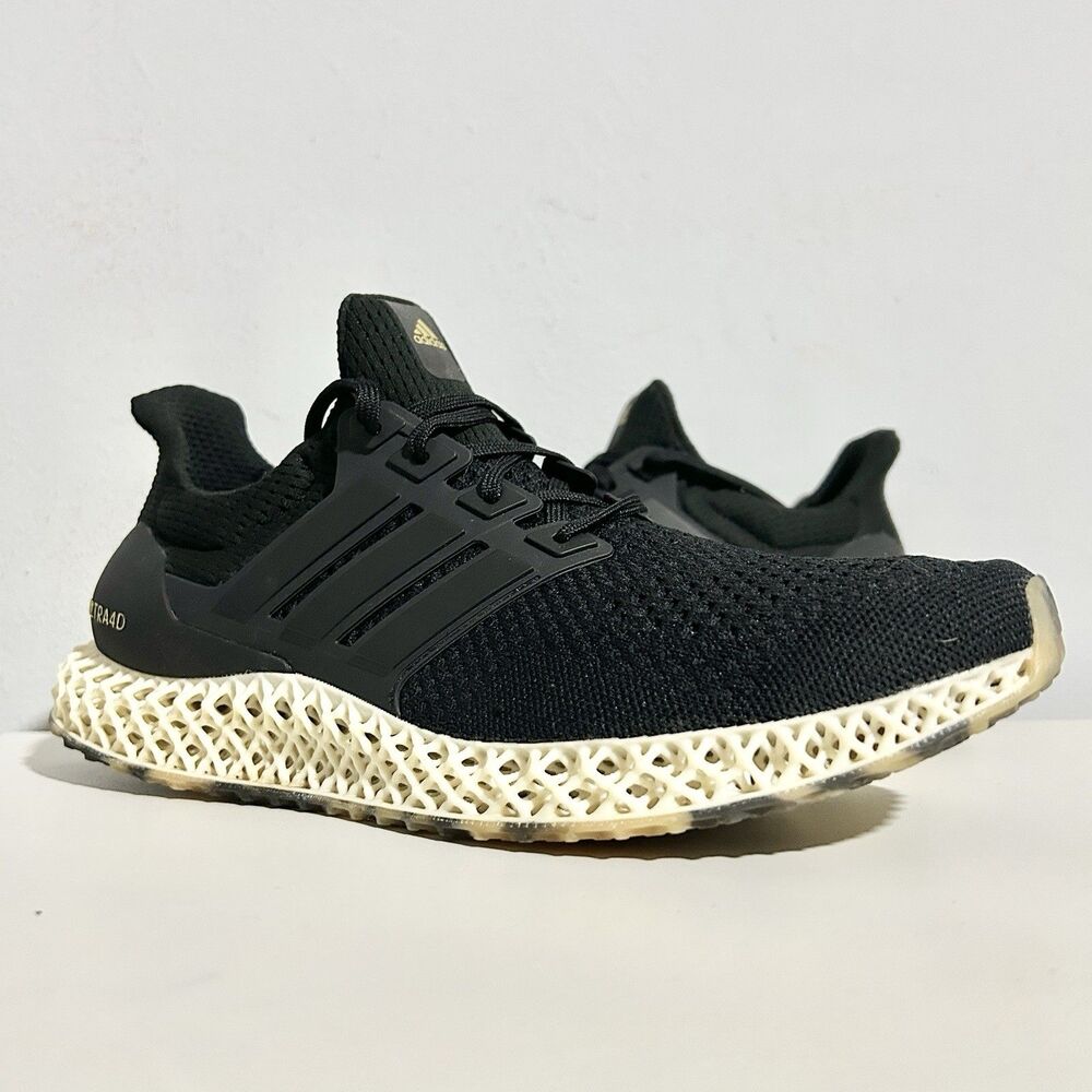 Adidas Ultra4D “Black Gold Metallic” Men’s Size 9.5 Lifestyle Running Sneakers